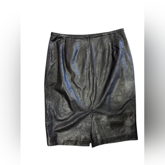 Calvin Klein EUC Pleather Skirt Black Size 6 - Picture 5 of 9